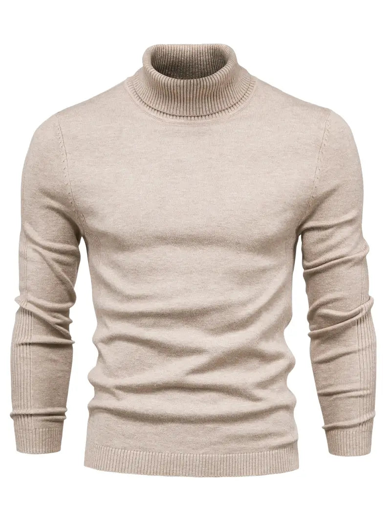 Men’s Turtleneck Sweater - Slim Fit - Soft Knit - Long Sleeve Smart Casual Wear