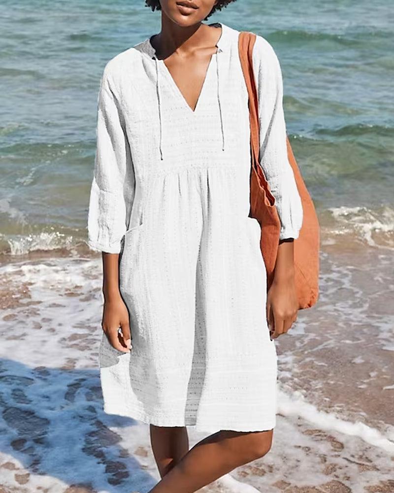 Elegant Long-Sleeve Shirt Dress for Women