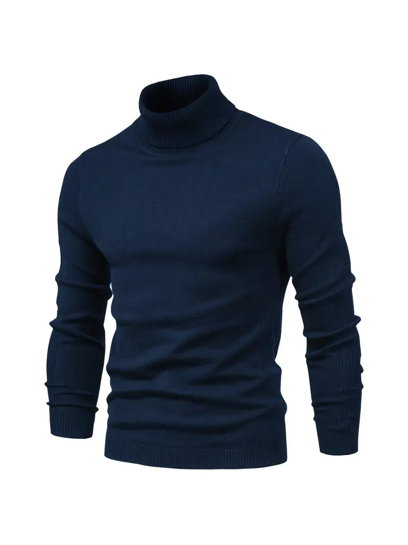 Men’s Turtleneck Sweater - Slim Fit - Soft Knit - Long Sleeve Smart Casual Wear