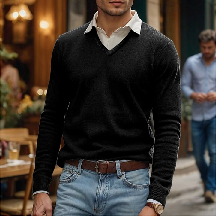 Rik | V-Neck Sweater in Soft Cotton Blend