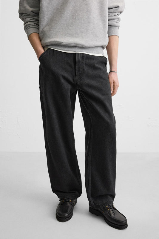 Wide Leg Denim Pants for Men